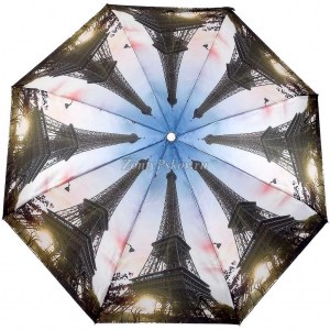 Легкий женский зонт с Эйфелевой башней, Popular, механика, 5 сл.,арт.1233-5-1